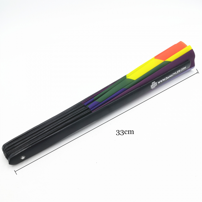 13インチ カスタムロゴ入りクラック折りたたみハンドファン 大きな折りたたみ竹ハンドファン 結婚式やダンス用のブランククラッキング昇華ファン 2