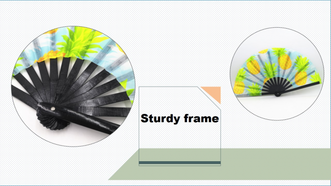 13インチ カスタムロゴ入りクラック折りたたみハンドファン 大きな折りたたみ竹ハンドファン 結婚式やダンス用のブランククラッキング昇華ファン 5