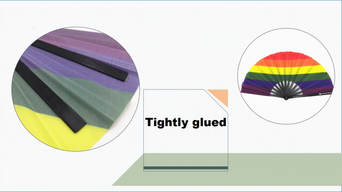 13インチ カスタムロゴ入りクラック折りたたみハンドファン 大きな折りたたみ竹ハンドファン 結婚式やダンス用のブランククラッキング昇華ファン 4