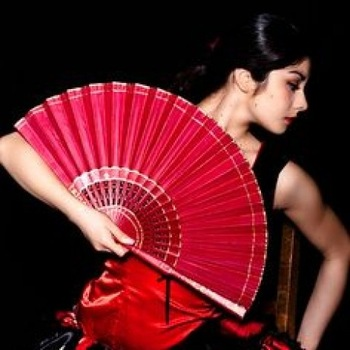 13インチ カスタムロゴ入りクラック折りたたみハンドファン 大きな折りたたみ竹ハンドファン 結婚式やダンス用のブランククラッキング昇華ファン 14