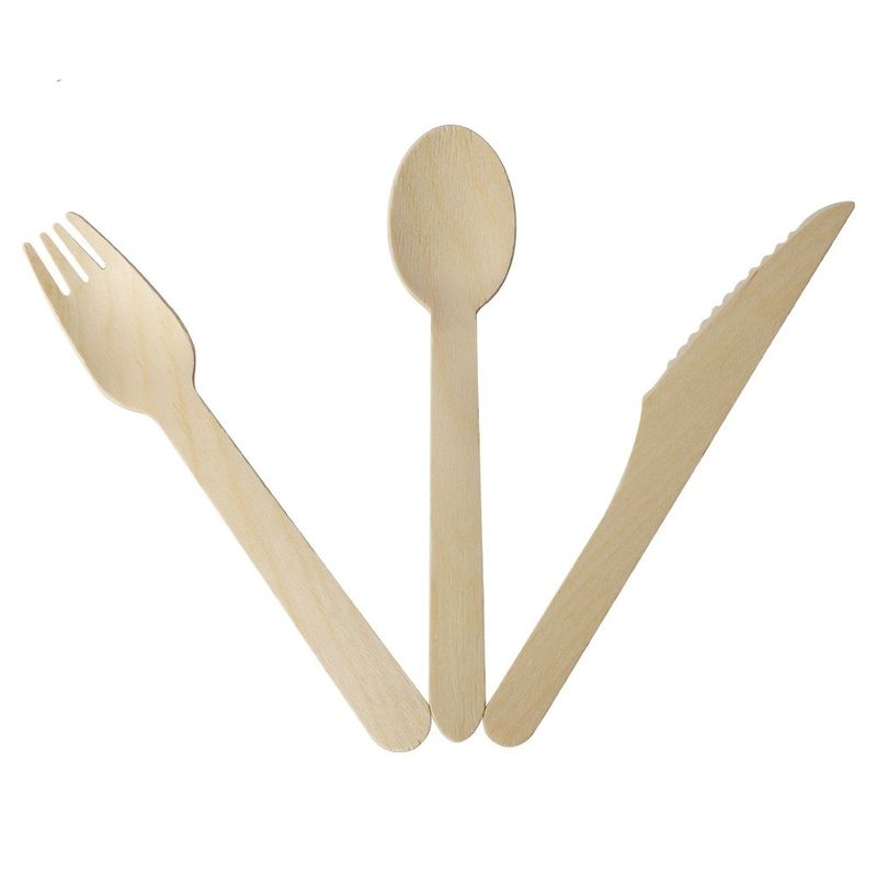 Disposable packing mini cutlery set wooden wooden fork /knife and paper napkin set