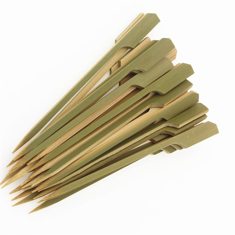 Barbecue Tools Disposable Bamboo Stick 15-30cm Non-slip Flat Blue Bamboo Stick